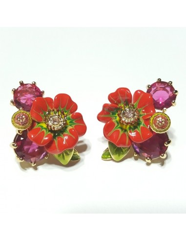 Big Gems and Flowers Earrings