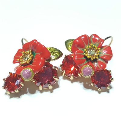 Big Gems and Flowers Earrings