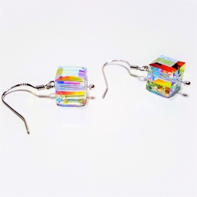 Crystal Cube Earrings with...