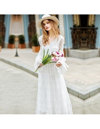 Boho White Lace Dress