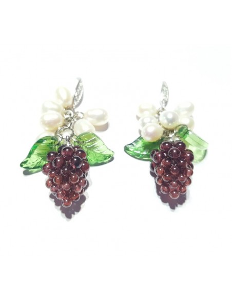 Pearls Grape Earrings