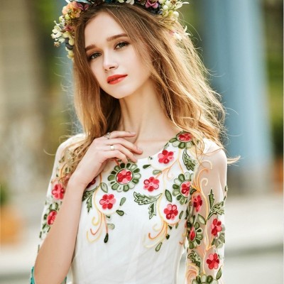 Floral Embroidery Dress