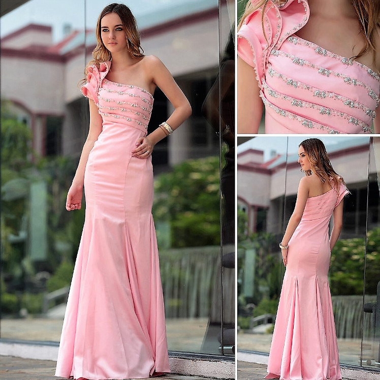 Pink Satin Dress