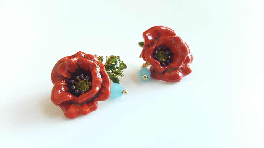 Poppy-Drop Earrings