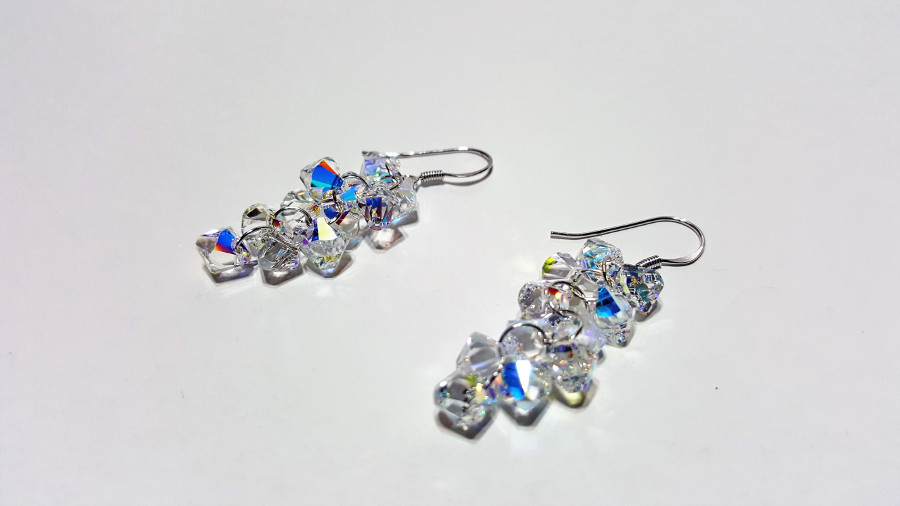 multi crystal earrings