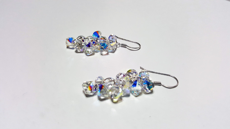 multi crystal earrings