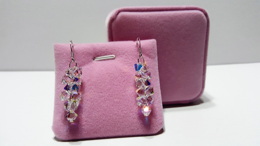 multi crystal earrings