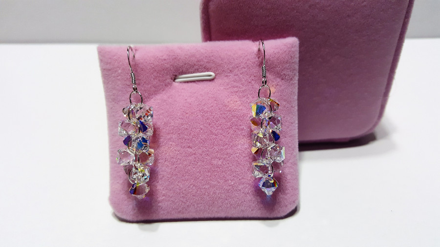 multi crystal earrings