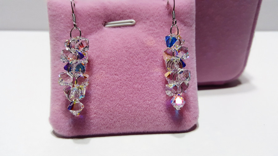 multi crystal earrings