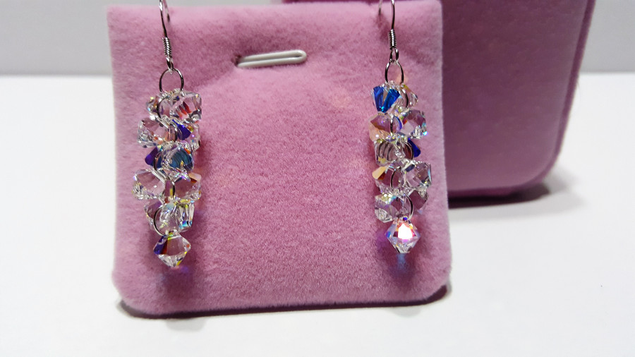 multi crystal earrings