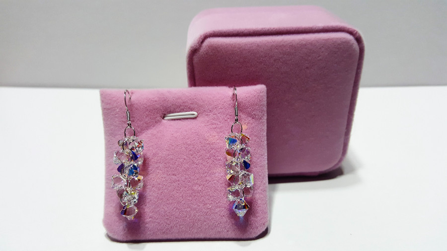 multi crystal earrings