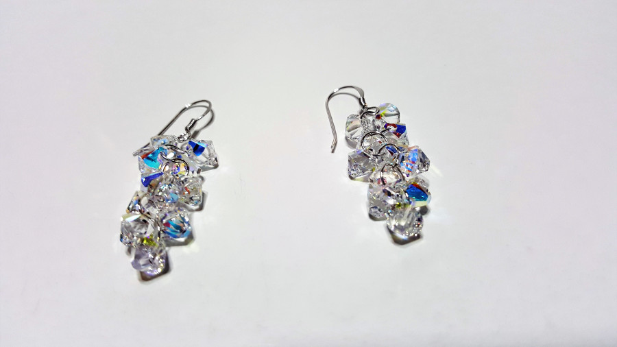 multi crystal earrings