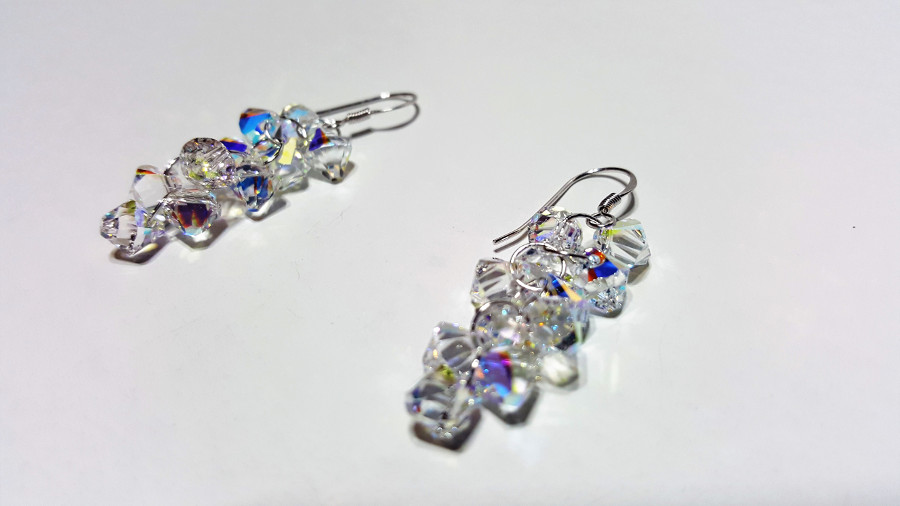 multi crystal earrings