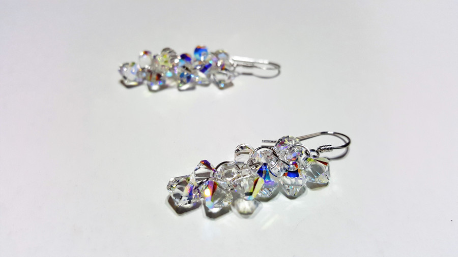 multi crystal earrings