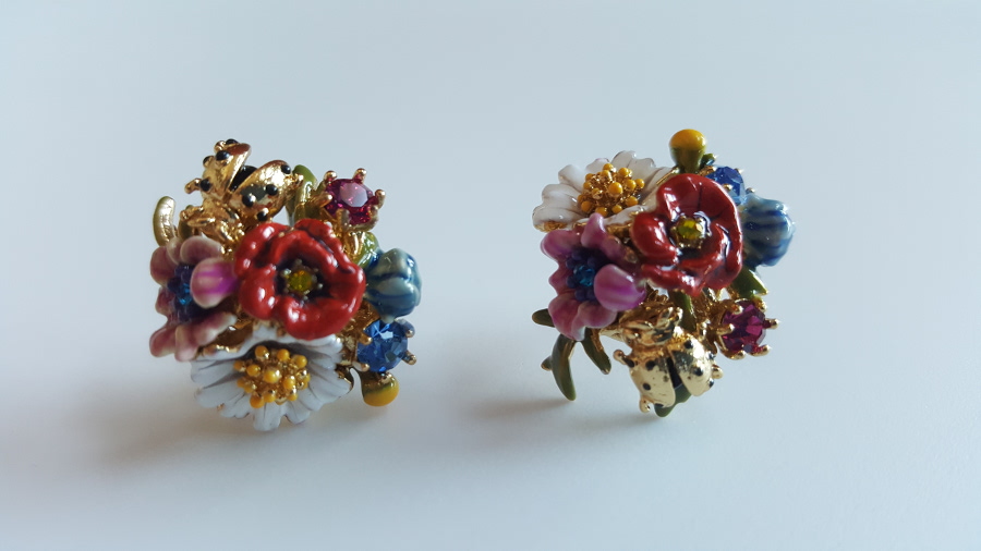 flowers bouquet earrings