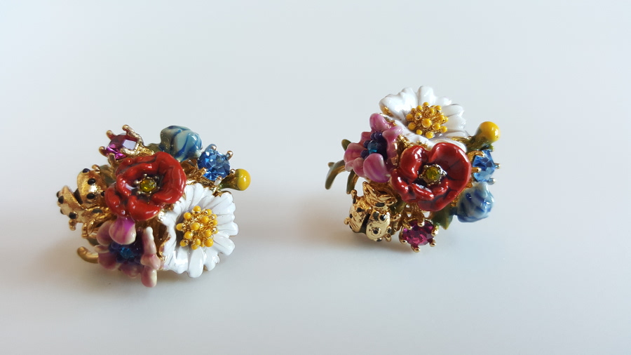 flowers bouquet earrings